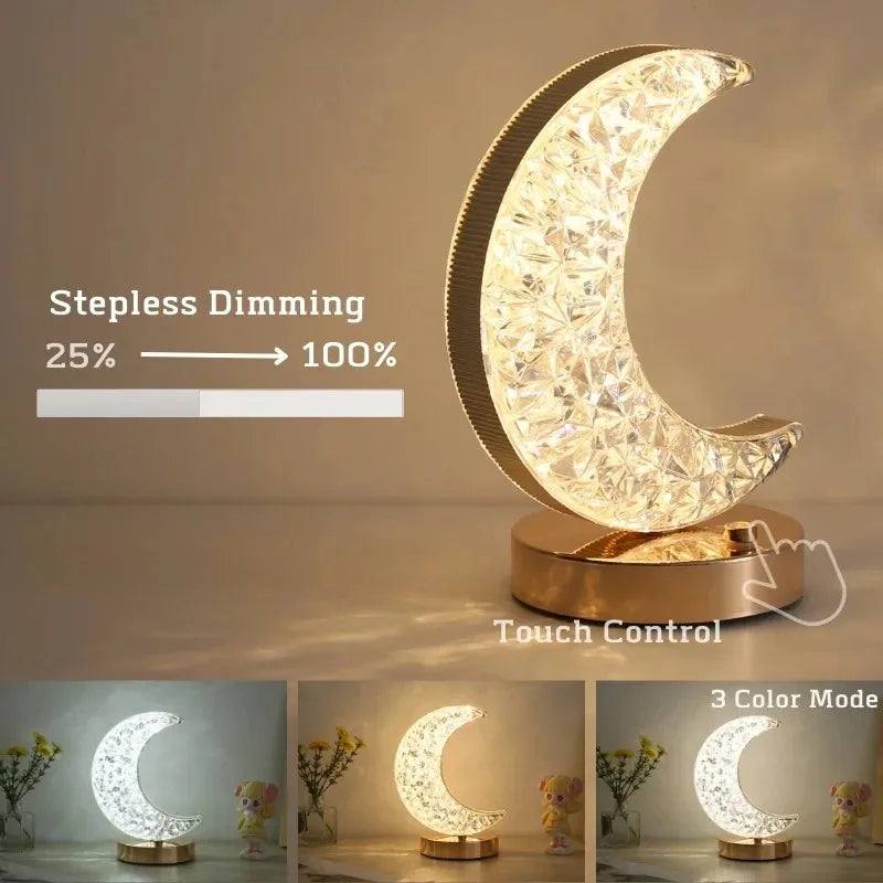 Crystal Touch Moon Lamp